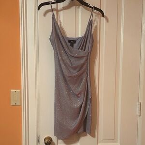 BCBG Glittering Silver Mini Dress